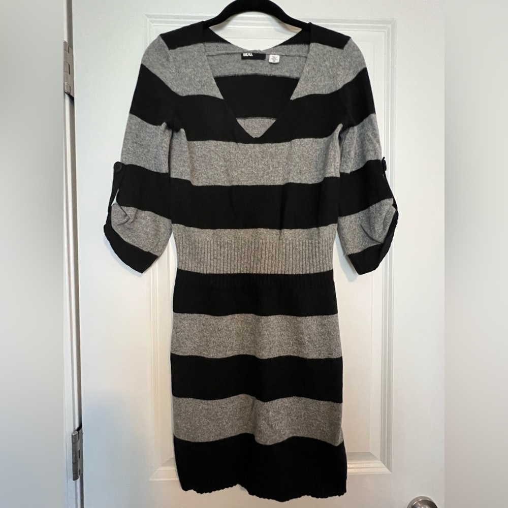 BDG Urban Outfitters Black & Gray Striped Sweater Dress Sz M